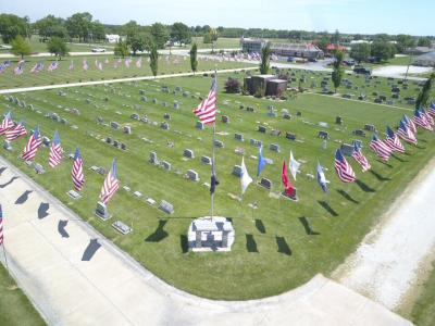 Aerial View of Flags